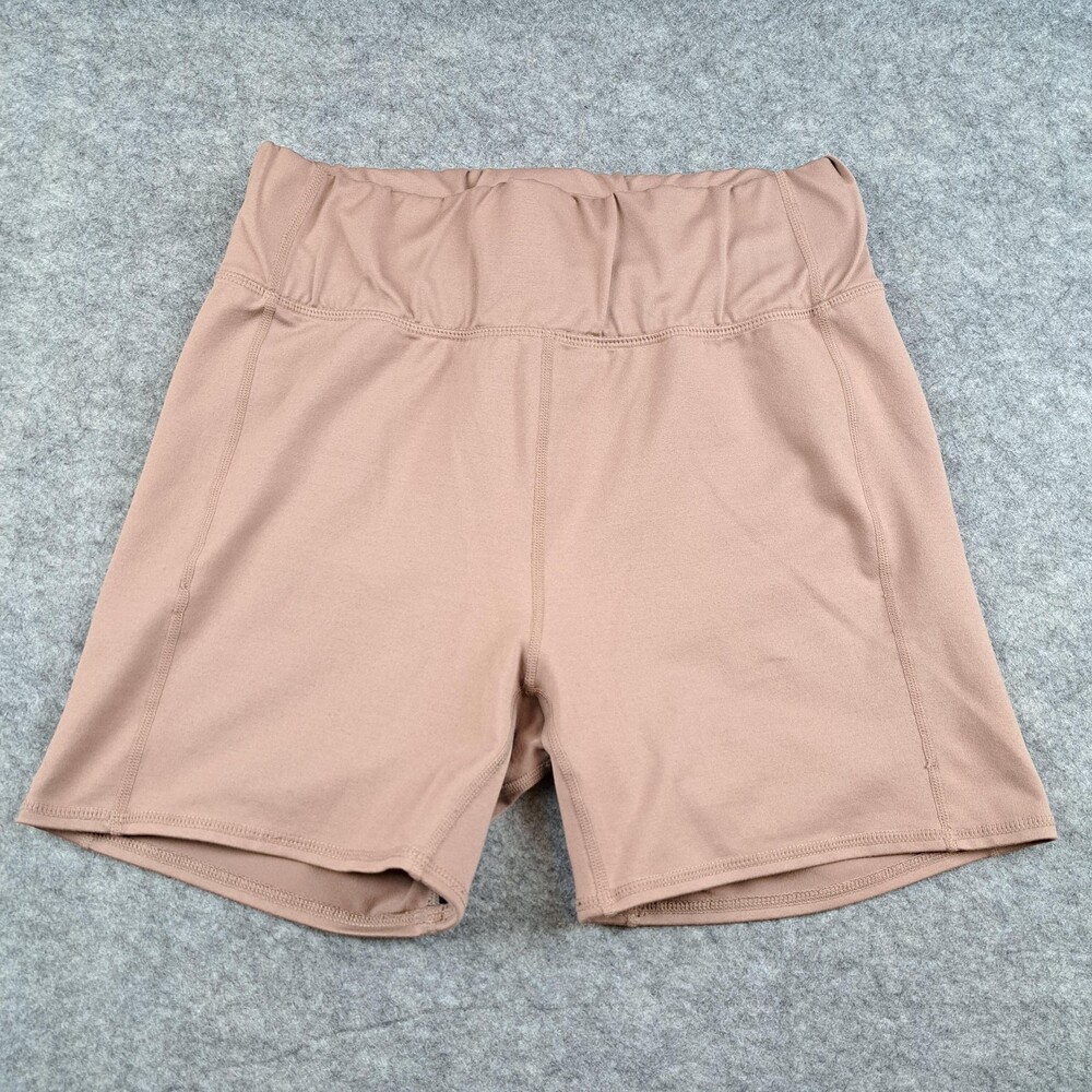FP Movement Shorts Womens Small Nude Pink High Rise Biker Activewear Gym Yoga